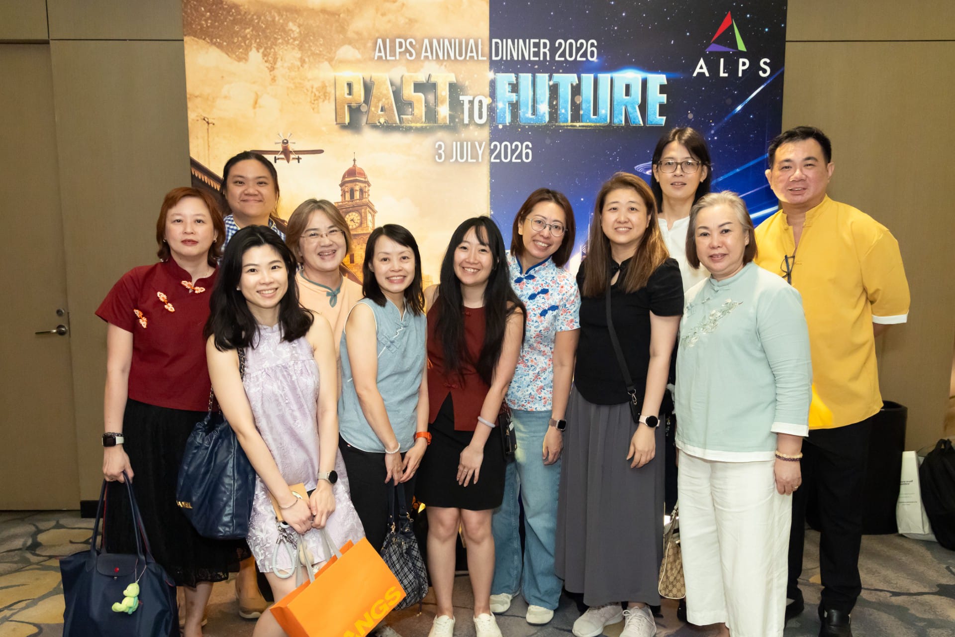 Photo of 11 ALPS staff taken at ALPS Anniversary Dinner